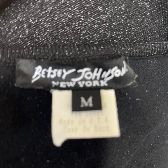 Betsey Johnson New York Vintage Black Sparkle Top - Picture 4 of 5